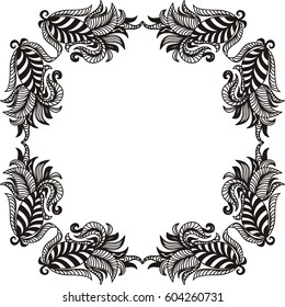 Beautiful nature frame. Vector illustration.