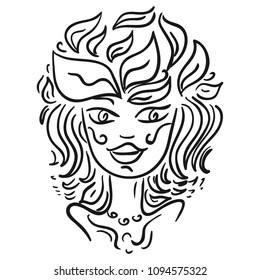 Beautiful nature girl. Vector illustration