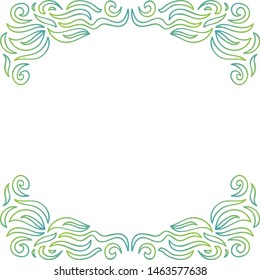 Beautiful nature green frame of leaves. Vector illustration