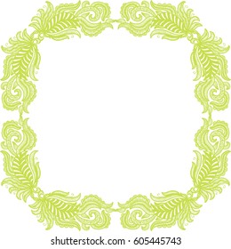 Beautiful nature green frame. Vector illustration.