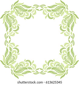 Beautiful nature green frame. Vector illustration.