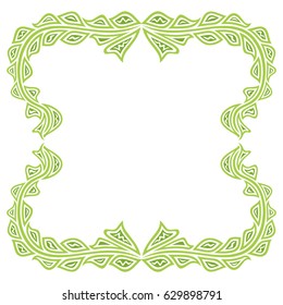 Beautiful nature green frame. Vector illustration.