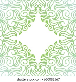 Beautiful nature green frame. Vector illustration.
