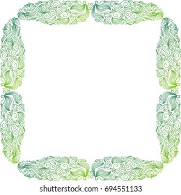 Beautiful nature green frame. Vector illustration.