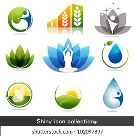 Beautiful Nature And Health Icon Collection