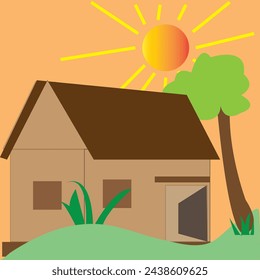 beautiful nature with a house