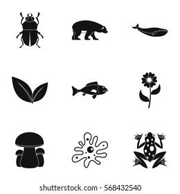 Beautiful nature icons set. Simple illustration of 9 beautiful nature vector icons for web
