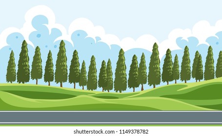 A beautiful nature landscape illustration