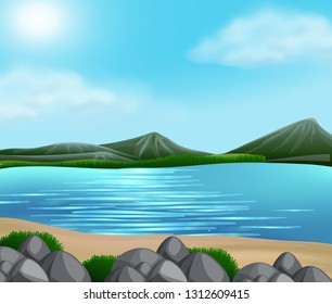 A beautiful nature landscape illustration