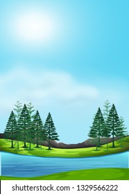 A beautiful nature landscape illustration