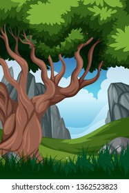 A beautiful nature landscape illustration