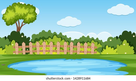 A beautiful nature landscape  illustration