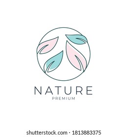 beautiful nature leaf logo design
