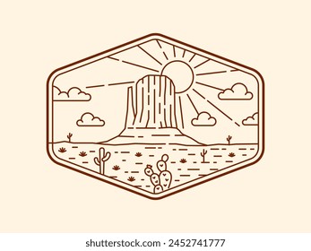 beautiful nature line art vector template