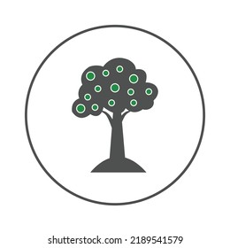 Beautiful nature oak tree icon | Circle version icon |