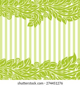Beautiful nature pattern frame green leaves vector illustration