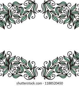 Beautiful nature pattern frame. Vector illustration