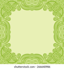 Beautiful nature pattern frame vector illustration