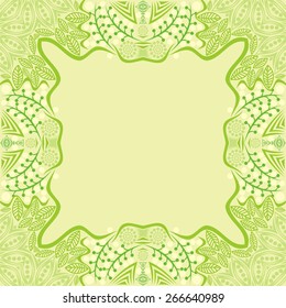 Beautiful nature pattern frame vector illustration