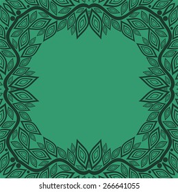 Beautiful nature pattern frame vector illustration