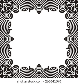 Beautiful nature pattern frame vector illustration
