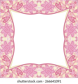 Beautiful nature pattern frame vector illustration