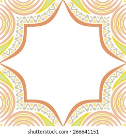 Beautiful nature pattern frame vector illustration