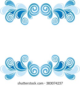 Beautiful nature pattern frame water drops vector illustration