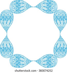 Beautiful nature pattern frame water drops vector illustration