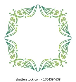 Hermoso patrón natural, marco verde de hojas. Ilustración del vector