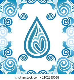Beautiful nature pattern of water drops. Vector illustration