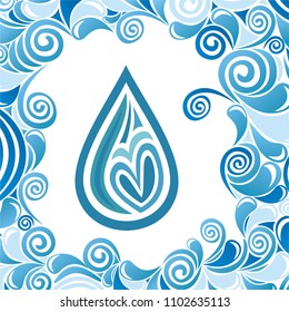 Beautiful nature pattern of water drops. Vector illustration