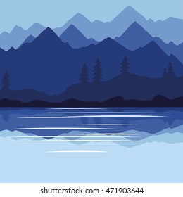 Beautiful nature scene illustration