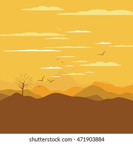 Beautiful nature scene illustration