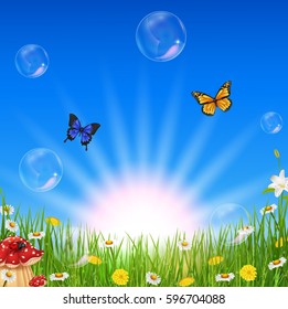 Beautiful nature spring background