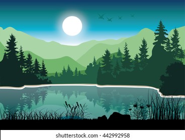 Beautiful nature , Vector illustrations landscape