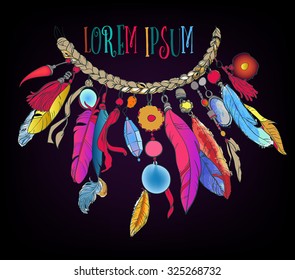 beautiful necklace in boho style