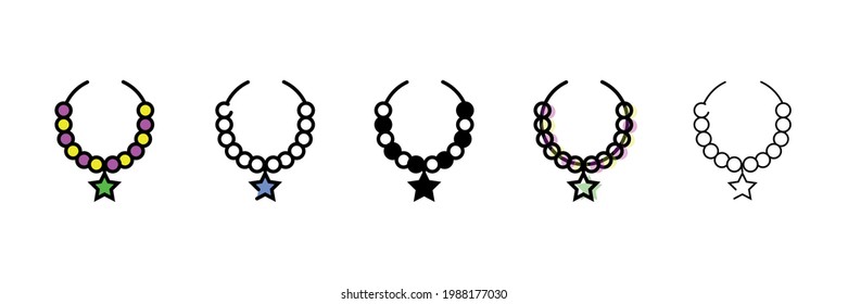 beautiful necklace vector type icon