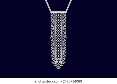 Beautiful neckline floral embroidery. geometric ethnic pattern traditional on black background. abstract vector illustration.design for texture,fabric,fashion women wearing,decoration,print