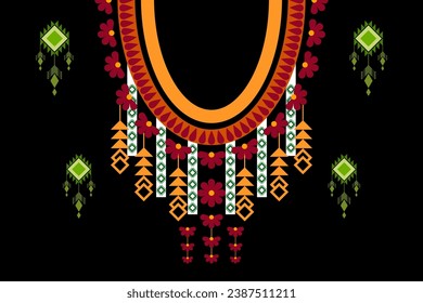 Beautiful neckline pattern, Indian embroidery. Cotton, yarn, neckline, dresses, fashion. Designed for architecture.