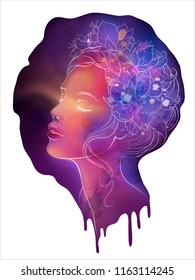 beautiful negative illustration vector imitation watercolor