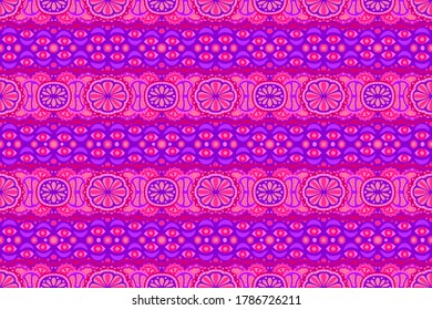 Beautiful neon color web background with abstract oriental seamless pattern