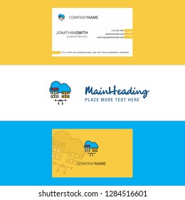 Beautiful Network communication Logo and business card. vertical Design Vector