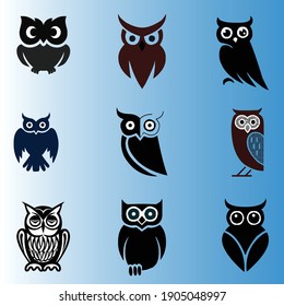 beautiful new owls icon abstract vector illustration design