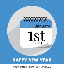beautiful new year calendar, 2023 calendar, on eve of first January