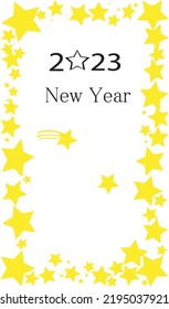 Beautiful New Year's card with yellow stars