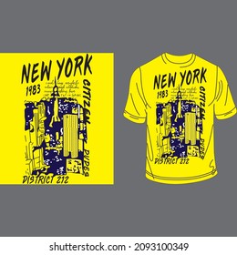 Beautiful New York city art by illustration. Vector design look cool in gents t shirt. Content made for garments, t shirt printing and many others.