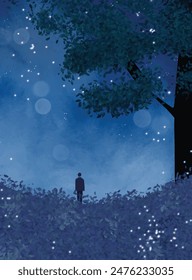 Beautiful night filled with stars 
