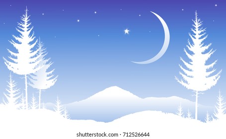 beautiful night mountain landscape