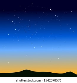 Beautiful night with shilluete grass